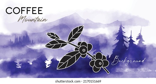 coffee label sticker with illustration. packaging design coffee_ coffee mountain vector