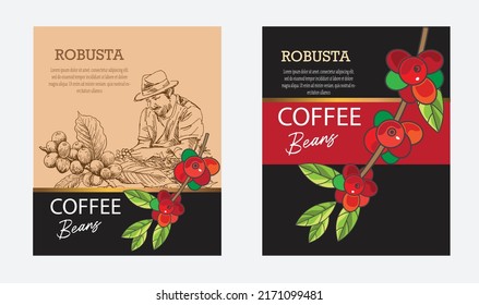 coffee label sticker for packaging. set 
Coffee packaging design. Home industry coffee packaging. vector coffee