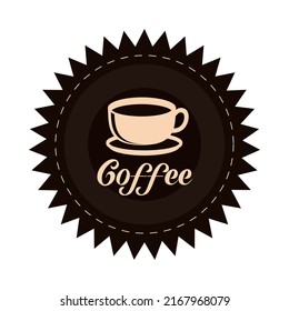 coffee label sticker style icon