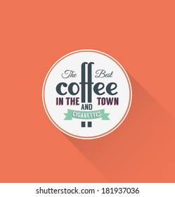 Coffee label template Design( long shadow )