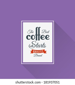 Coffee label template Design( long shadow )