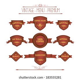 Coffee labels and badges