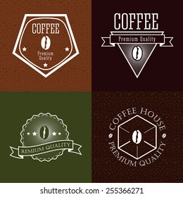 Coffee labels and badges. Retro style coffee vintage collection