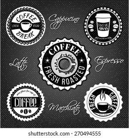 Coffee labels collection and logo templates. Set of vintage badges and icons.