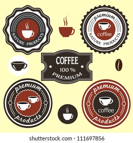 Coffee labels for design. Vector set
