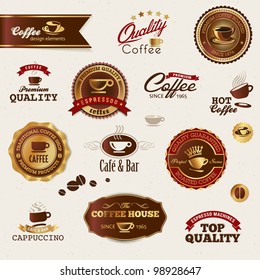 Coffee labels and elements