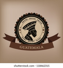 Coffee labels and elements.Guatemala. vector.