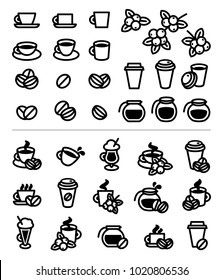 Coffee labels and icons set. Vector