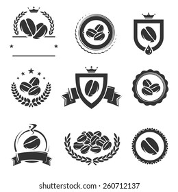 Coffee labels and icons set. Vector