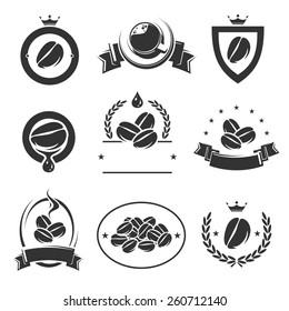 Coffee labels and icons set. Vector