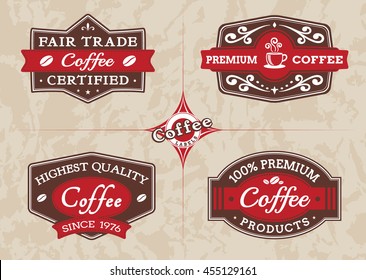 Coffee Labels Set Stock Vector (Royalty Free) 455129161 | Shutterstock