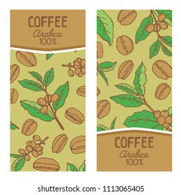 Coffee labels set isolated on white background. Design elements for coffee house or coffee shop. Template for coffee jars.