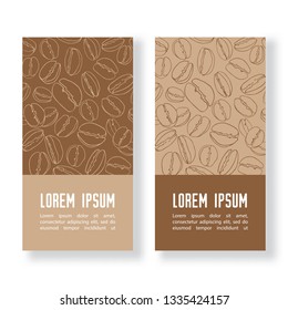 Coffee labels set isolated on white background. Design elements for coffee house or coffee shop invitations. Template for coffee jars.