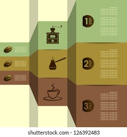 coffee labels (steps or options) for your text