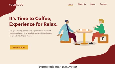 Coffee landing page website template designs. Vector illustration concepts of web page design for website and mobile website development. Easy to edit and customize.