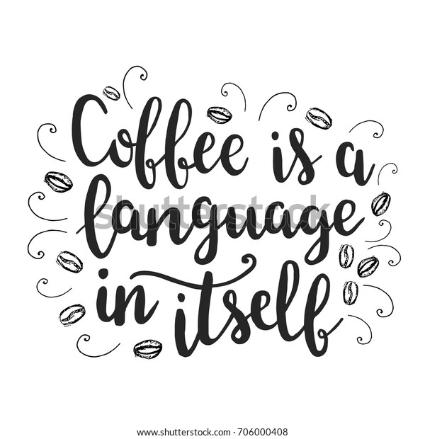 Стоковая векторная графика «Coffee Language Itself Motivation Hand