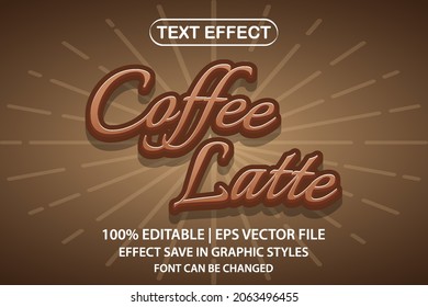 Coffee Latte 3d Editable Text Effect