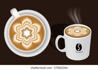 Coffee latte art  cup