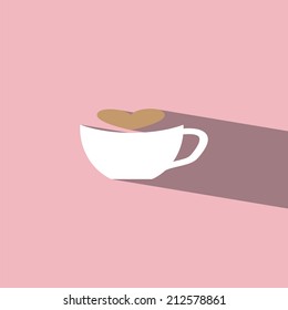 coffee latte art flat icon  vector illustration eps10