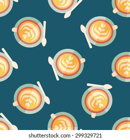 coffee latte art flat icon,eps10 seamless pattern background
