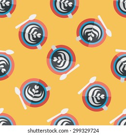 coffee latte art flat icon,eps10 seamless pattern background