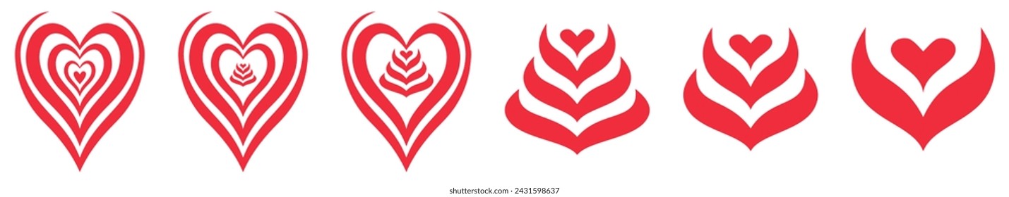 Coffee latte art icon. Hot coffee art Logo Icon Symbol vector.
