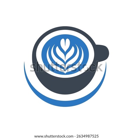 Coffee Latte Art Icon Isolated On White Background