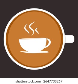 Coffee latte art illustration. Hot drink clipart