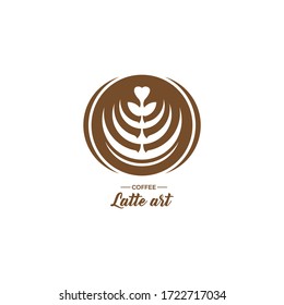 Coffee Latte Art. Logo Icon Vector Illustration.