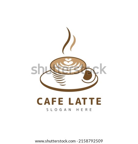 Coffee Latte Art, Logo, Icon Vector Design