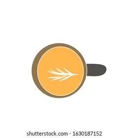 Coffee Latte Cup Flat Design Vector Illustration