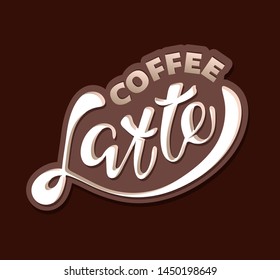 Coffee Latte - Cute hand drawn lettering poster art  - But first Coffee