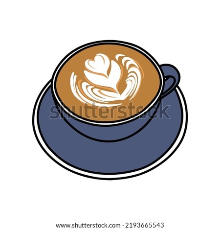 coffee latte doodle icon, vector illustration