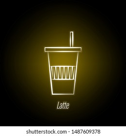 coffee latte hand draw neon icon. Element of coffee illustration icon. Signs and symbols can be used for web, logo, mobile app, UI, UX