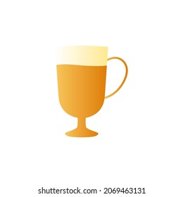 Coffee latte icon in gradient color, isolated on white 