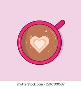 Coffee Latte Love Foam Vector