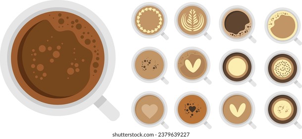 Coffee latte mug vector art