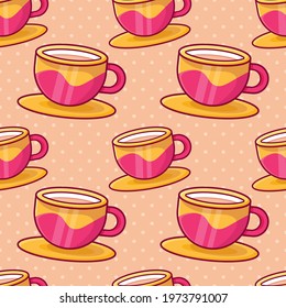 coffee latte seamless pattern vector illustration 