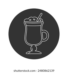 Coffee latte vector line icon in flat