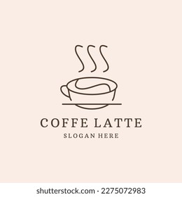  Coffee Latte vector logo design template. Coffee shop label vector.