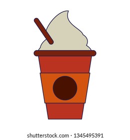 Coffee latter to go cup blue lines