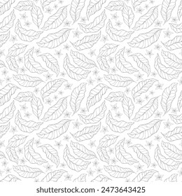 coffee leaf background. Abstract coffee leaves background. leaf pattern vintage. leaves pattern wallpaper.