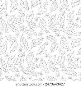 coffee leaf background. Abstract coffee leaves background. leaf pattern vintage. leaves pattern wallpaper.