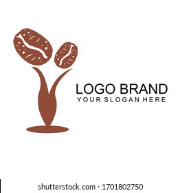 Coffee Leaf Logo Design Concept Vector