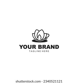 coffee and leaf logo illustration