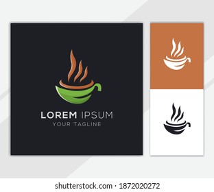 Coffee leaf logo template for company