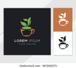 Plantilla para el logotipo de la hoja de café para la empresa