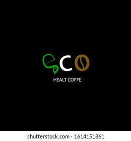 Coffee and Leaf Symbol Healt Taste Logo