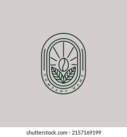 Coffee leaf vintage logo vector