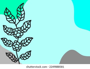 Coffee Leaves on Minimal Illustration Background, Suitable for Backdrop, Product Presentation, and Template.